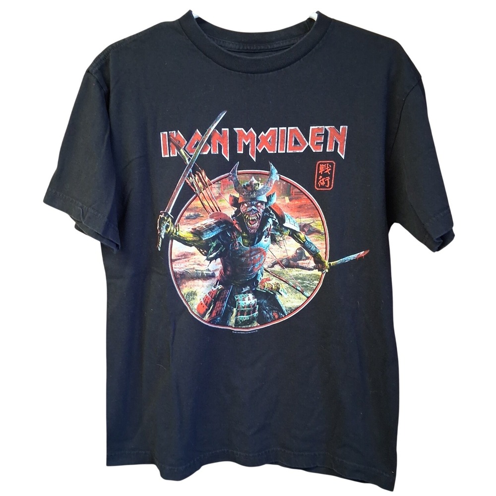 Iron Maiden Senjutsu Eddie Warrior Circle Black SS T-shirt Medium EUC